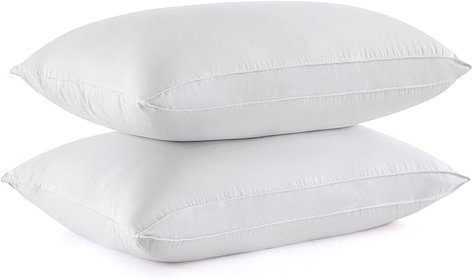 puredown® Goose Feather Down Sleeping Pillows Soft Bed Pillows for Sleeping with 100% Cotton Shell Set of 2 King Size