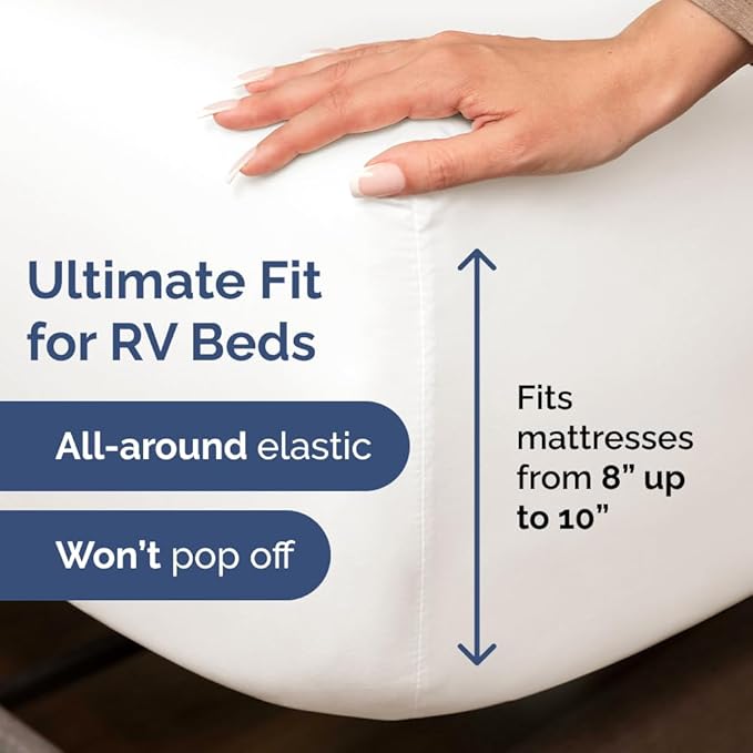 Short Queen Size 4 Piece Sheet Set - RV Short Queen, Soft, Breathable & Cooling Bed Sheets Set with Deep Pockets - Hotel Luxury Bedding for Women & Men - Wrinkle Free & Fade Resistant - Antique White