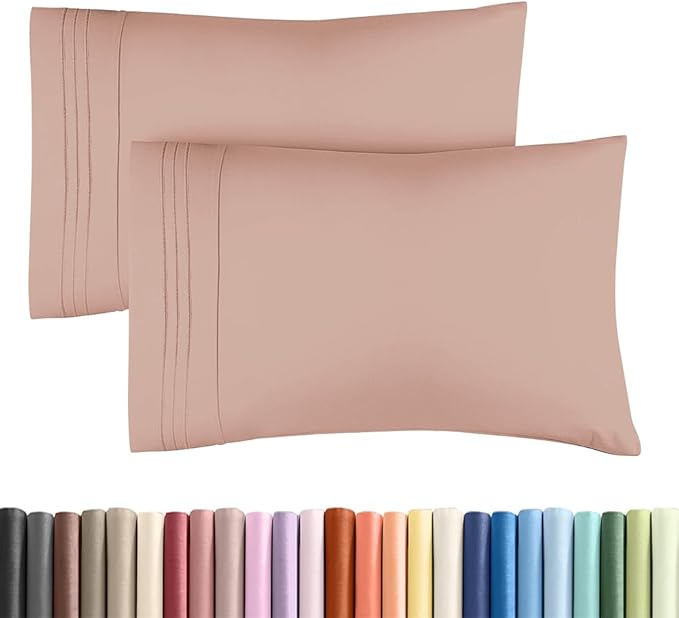 Standard Pillow Cases Set of 2 - Ultra-Soft Hotel Quality Pillowcase Covers - Comfy & Wrinkle Free - Stain and Fade Resistant - Machine Washable Pillow Protectors - 2 Piece Set - Standard Mauve