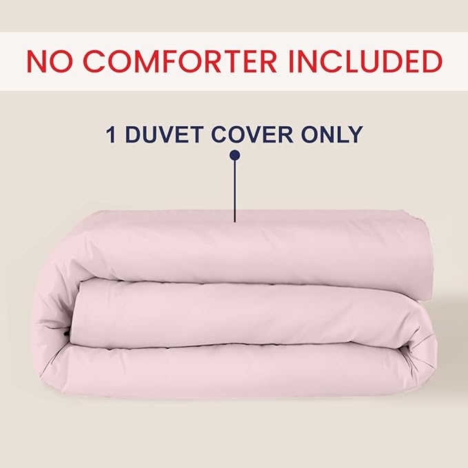 Kotton Culture 1 Pc 120" x 98" Duvet Cover Oversized King 100% Egyptian Cotton - 600 Thread Count Comforter Cover, Zipper Closure & Corner Ties - Fits Large King Inserts - Pink Blush