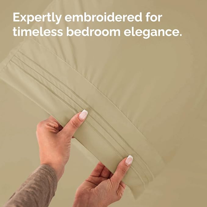 Body Pillowcases Set of 2-20x54 Long Body Pillow Case - Soft Body Pillow Cover for Sleeping & Side Sleepers - Comfy, Breathable, Wrinkle & Fade Free - Machine Washable w/Envelope Enclosure (Beige)