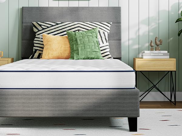 Novill 6/8 Inch Twin XL Mattress, Foam and Spring Hybrid Twin XL Mattress with Medium Support, CertiPUR-US Certified Foam & Steel Coils, Durable Design, Guest and Youth Bedroom, Eco-Friendly Packaging