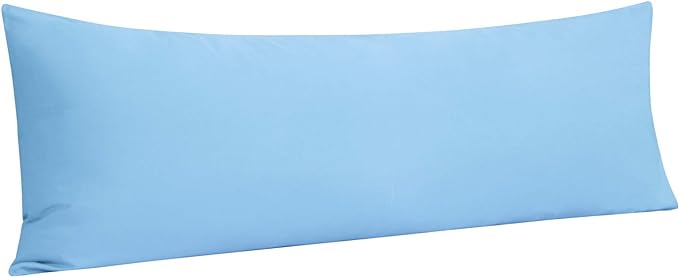 NTBAY Body Pillowcase - Brushed Microfiber 20x54 Pillowcase - Soft, Wrinkle-Free, Fade-Resistant, Stain-Resistant, Sky Blue Body Pillow Cover with Envelope Closure - 20x54 Inches, Sky Blue