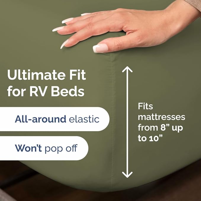 Short Queen Size 4 Piece Sheet Set - RV Short Queen, Ultra-Soft, Breathable & Cooling Bed Sheets Set w/ Deep Pockets - Hotel Luxury Bedding for Women & Men - Wrinkle Free & Fade Resistant - Sage Green