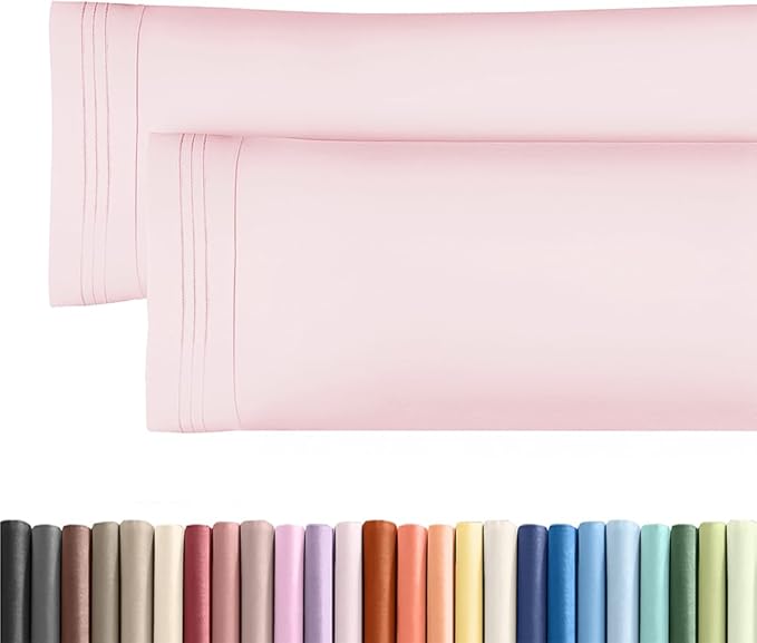 Body Pillowcases Set of 2-20x54 Long Body Pillow Case - Soft Body Pillow Cover for Sleeping & Side Sleepers - Comfy, Wrinkle & Fade Free - Machine Washable w/Envelope Enclosure Lavender Pink