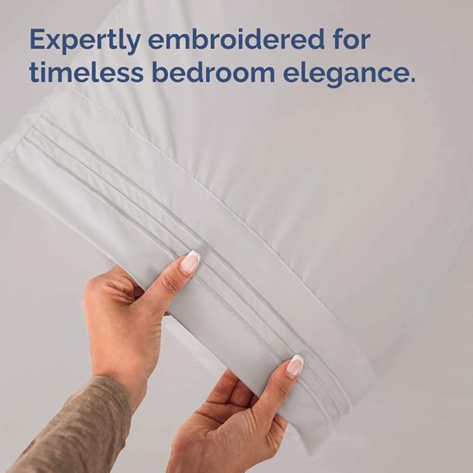 Standard Pillow Cases Set of 6 - Ultra Soft Hotel Quality Pillowcase Covers - Comfy & Wrinkle Free - Shrink, Stain and Fade Resistant - Machine Washable Pillow Protectors - 6 Piece Set - Light Grey