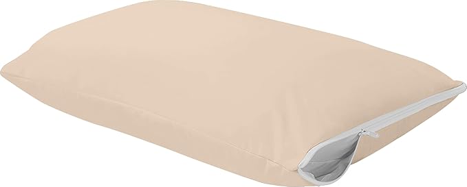Utopia Bedding Premium 100% Waterproof Pillow Protectors with Zipper Standard Size (Set of 4), Bed Bug and Dust Mite Proof Zippered Pillow Covers, Pillow Encasement Cases, Beige