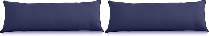 EVOLIVE Ultra Soft Body Pillow Cover/Pillowcases 21"x54" with Hidden Zipper Closure (21"x54" Body Pillow Cover, Navy) (Pack of 2)
