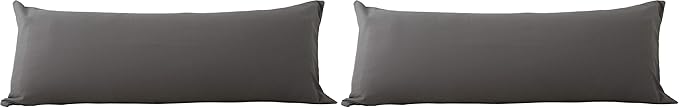 EVOLIVE Ultra Soft Microfiber Body Pillow Cover/Pillowcases 21"x54" with Hidden Zipper Closure (21"x54" Body Pillow Cover, Charcoal Grey) (Pack of 2)