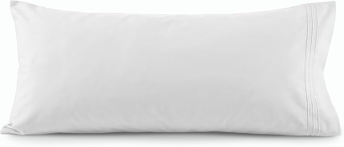 Elegant Comfort Luxury Ultra-Soft 1-Piece Body Pillowcase - 1500 Premium Hotel Quality Microfiber Double Brushed - Wrinkle Resistant, Body Pillowcase Size, White