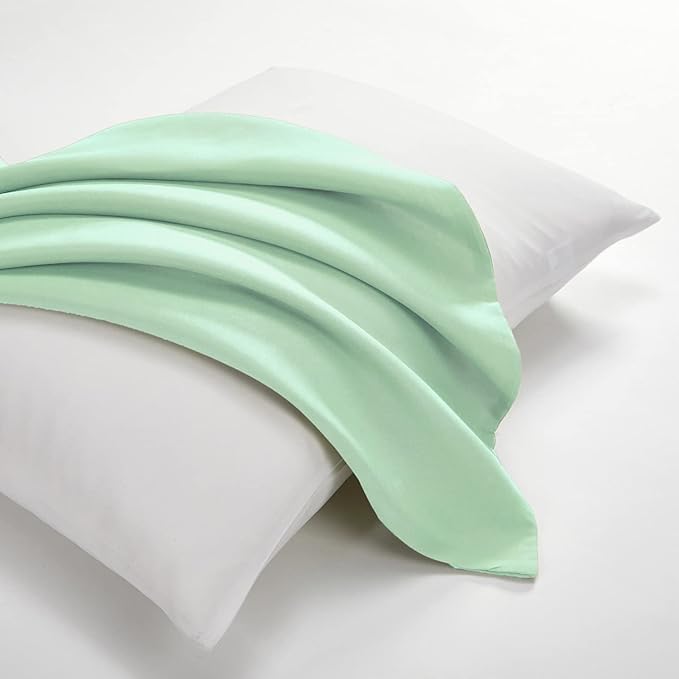 EVOLIVE Body Pillow Cover 21"x54", Ultra Soft Microfiber Pillowcase with Hidden Zipper, Breathable, Machine Washable, for Pregnancy & Side Sleepers, Cover Only (21"x54" Body Pillow Cover, Mint)