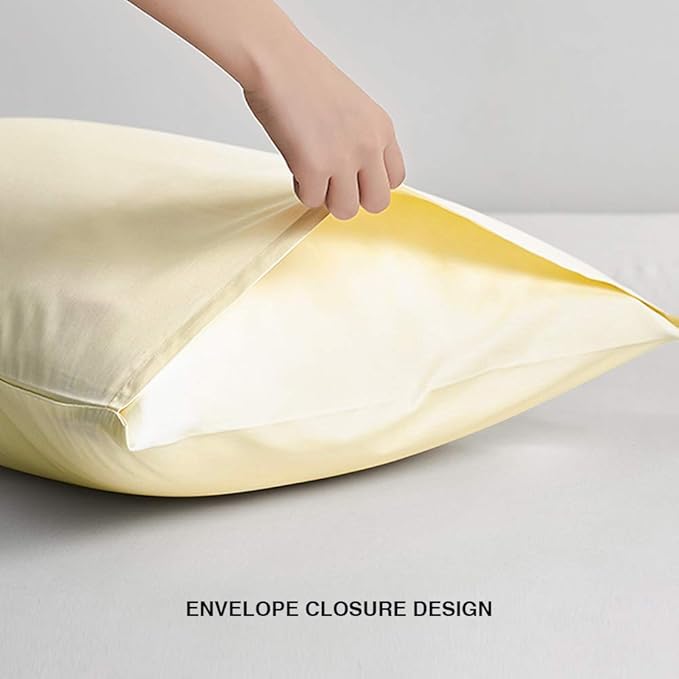 FLXXIE Pillow Cases Queen, Soft Microfiber Pillow Covers with Envelope Closure, Wrinkle Resistant Pillowcases, 2 Piece Set, 20x30, Ivory