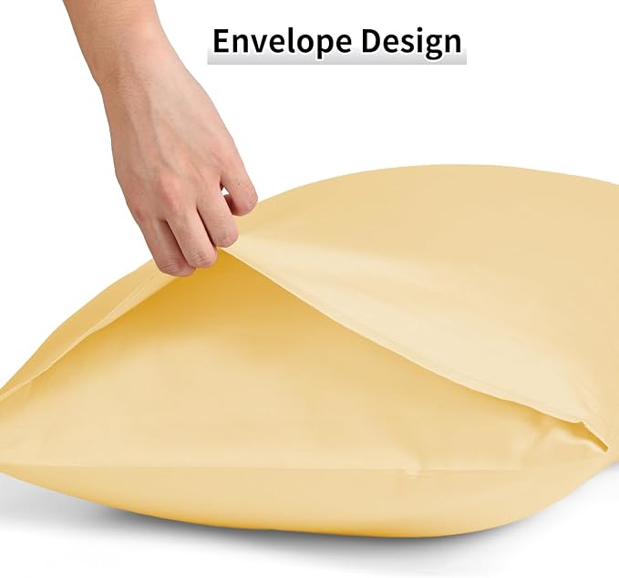 Warmstar Cotton Body Pillow Cover 1 Pack, 600 Thread Count Body Pillow case 20"x54", Long Body Pillow Case Cover Soft Breathable with Envelope Closure,Mustard Yellow