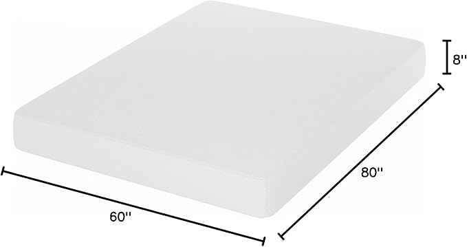 Furinno Tidur Cooling Gel Memory Foam Mattress, 8 Inch, Queen, White
