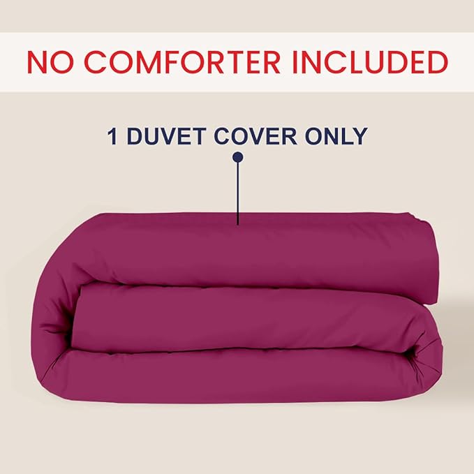 Kotton Culture 1 Pc 120"x120" Duvet Cover Super King Plus/Super Oversize King Size 100% Egyptian Cotton - 600 TC Comforter Cover, Zipper Closure & Corner Ties - Fits Only Extra Large Inserts -Hot Pink