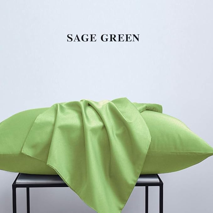 NTBAY Queen Pillowcase Set - 4 Pack Brushed Microfiber 20x30 Pillowcases - Soft, Wrinkle-Free, Fade-Resistant, Stain-Resistant, Sage Green Pillowcases with Envelope Closure - 20x30 Inches, Sage Green