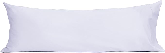 Sunflower Body Pillowcase 100% Cotton Long Pillow Cover/Case Envelope Closure 1 Pack, 20×54 inches Light Purple, Soft and Breathable