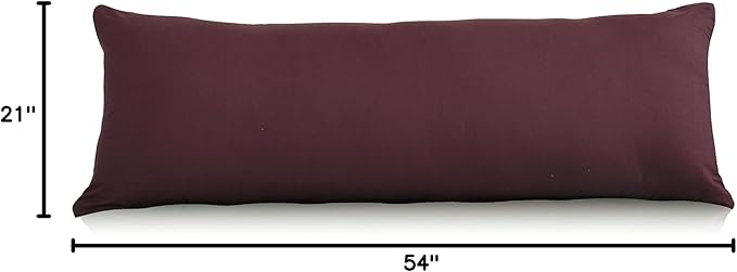EVOLIVE Body Pillow Cover 21"x54", Ultra Soft Microfiber Pillowcase with Hidden Zipper, Breathable, Machine Washable, for Pregnancy & Side Sleepers, Cover Only (21"x54" Body Pillow Cover, Wine)