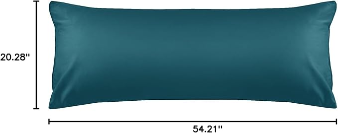 Warmstar Cotton Body Pillow Cover 1 Pack, 600 Thread Count Body Pillow case 20"x54", Long Body Pillow Case Cover Soft Breathable with Envelope Closure,Teal