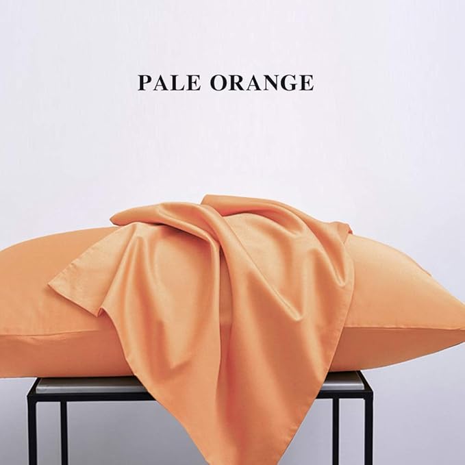 NTBAY Queen Pillowcase Set - 4 Pack Brushed Microfiber 20x30 Pillowcases - Soft, Wrinkle-Free, Fade-Resistant, Stain-Resistant, Pale Orange Pillowcases with Envelope Closure - 20x30 Inches