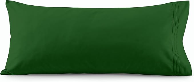 Elegant Comfort Luxury Ultra-Soft 1-Piece Pillowcase Set - 1500 Premium Hotel Quality Microfiber Double Brushed - Wrinkle Resistant, Body Pillowcase Size, Hunter Green