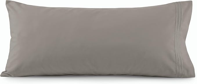Elegant Comfort Luxury Ultra-Soft 1-Piece Body Pillowcase - 1500 Premium Hotel Quality Microfiber Double Brushed - Wrinkle Resistant, Body Pillowcase Size, Grey
