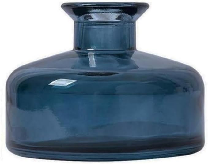 Glass Bud Vase Empty Glass Diffuser Bottles Refillable Aromatherapy Jars Small Vases for Flowers Vases Centerpiece for Wedding Home Essential Oils Office Table Decor (Blue)