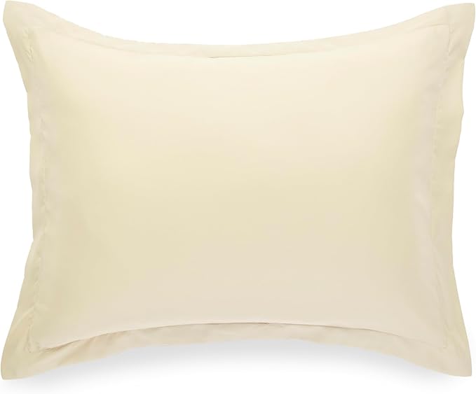 Amazon Basics Lightweight Microfiber 3-Piece Duvet Cover Set with Zipper Closure, Full/Queen, Beige, Solid