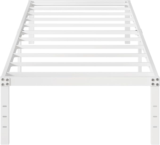 Upcanso 16 Inch White Twin XL Bed Frames, Metal Platform Twin XL Bed Frame with High Storage, Eassy Assembly 2,500 lbs Heavy Duty Bedframes