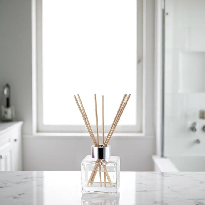 Hosley Reed Diffuser Set, 7.7 oz Lilac Scented Diffuser with Sticks Home Fragrance Reed Diffuser for Spa, Reiki, Yoga, Office Decor, Bedroom Bathroom Living Room Decor & Ideal Wedding Gift