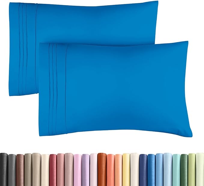 Standard Pillow Cases Set of 2 - Ultra-Soft Hotel Quality Pillowcase Covers - Comfy & Wrinkle Free - Stain and Fade Resistant - Machine Washable Pillow Protectors - 2 Piece Set - Standard Royal Blue