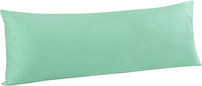 FLXXIE Body Pillow Cover - Super Soft Microfiber 20x54 Body Pillow Case - Envelope Closure, Wrinkle, Stain Resistant 20x54 Long Pillowcase, Sea Green