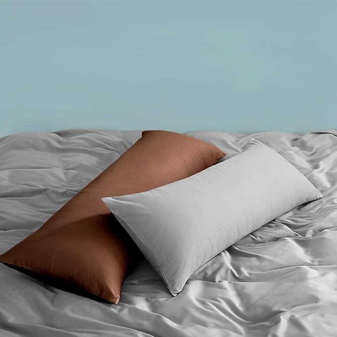 FLXXIE Body Pillow Cover - Super Soft Microfiber 20x54 Body Pillow Case - Envelope Closure, Wrinkle, Stain Resistant 20x54 Long Pillowcase, Brown