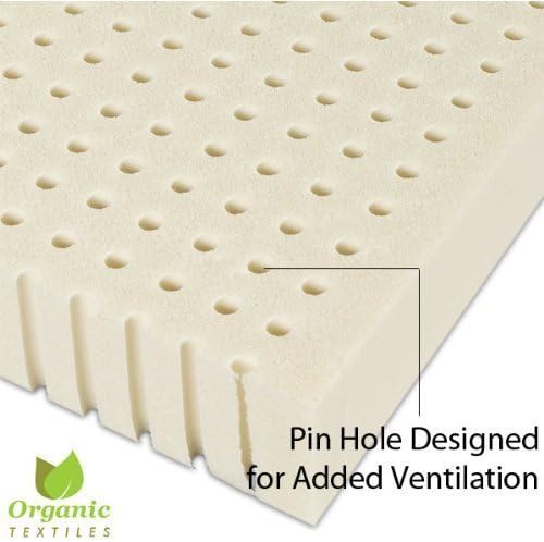 OrganicTextiles 2” Inch Organic Latex Mattress Topper Pad with Rayon Derived from Bamboo Covering with Zipper(King Size, Firm), GOLS Certified, Breathable, Made in USA, Hypoallergenic Soft