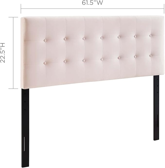 Modway Emily Queen Biscuit Tufted Performance Velvet Headboard, Pink