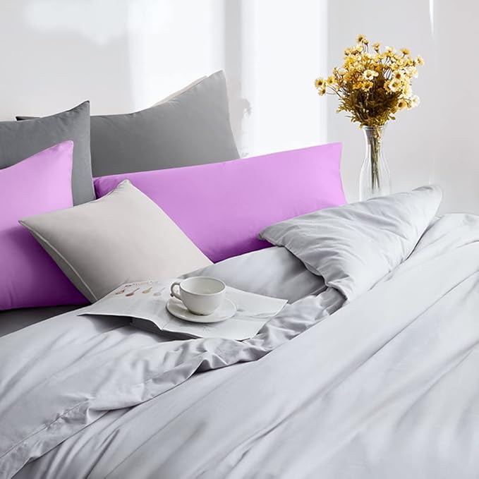 FLXXIE King Pillow Cases Set of 2, Soft Microfiber Pillow Covers with Envelope Closure, Wrinkle, Fade and Stain Resistant Pillowcases, 20x36, Lavender