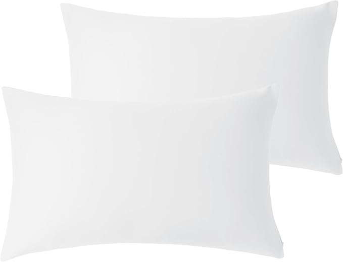 100% Cotton Classic Pillow Protectors with Invisible Zipper, 600 Thread Count Sateen Weave Soft and Breathable Pillow Cases, Protect Pillows from Dirt, Dust and Debris (Queen, 20"x30", Set of 2)