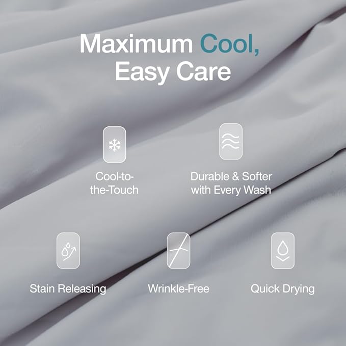 Coop Home Goods Cool+ Cooling Pillow Case Set of 2, White King Size Pillow Covers, Luxury Spa, Breathable, Hotel Quality Pillow Cases