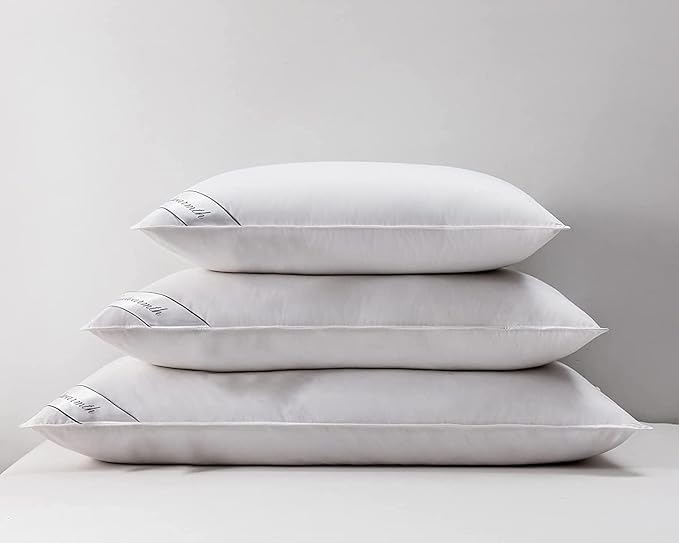 King Size Goose Down Feather Hotel Collection Bed Pillow for Sleeping for Back, Stomach or Side Sleepers King Size(20x36IN) White 1 Pack