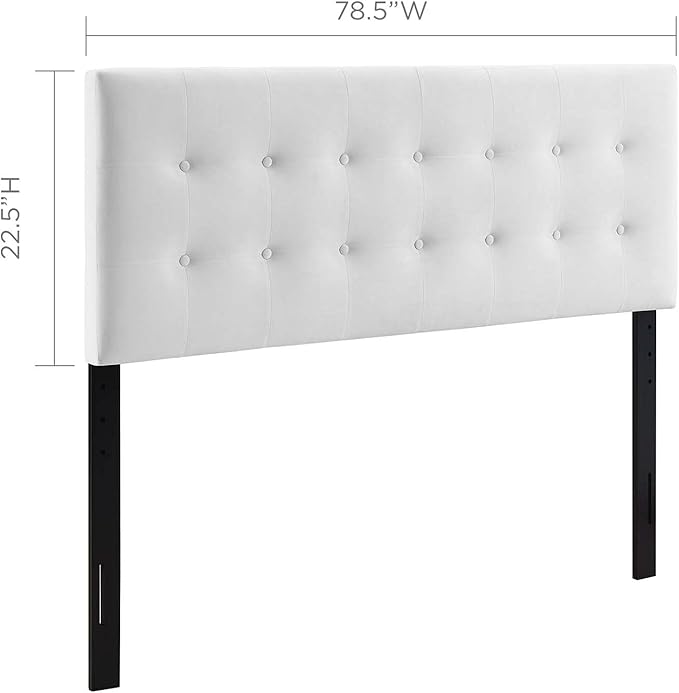 Modway Emily King Biscuit Tufted Performance Velvet Headboard, White