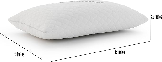 Nappler Small Shredded Memory Foam Pillow for Travel and Camping - Compressible Medium Firm Bed Pillow, Contoured Support, Breathable Cover, Machine Washable, Ideal Backpacking, Airplane and Car