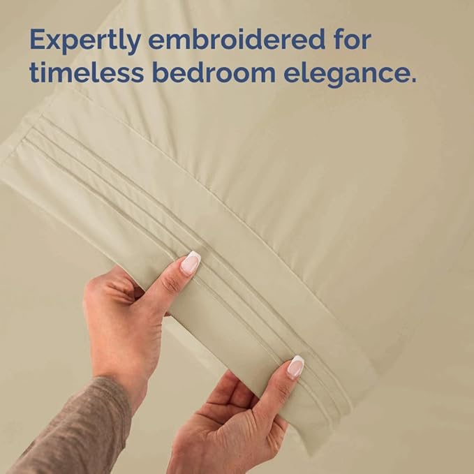 Standard Pillow Cases Set of 6 - Ultra Soft Hotel Quality Pillowcase Covers - Comfy, Cozy & Wrinkle Free - Shrink, Stain and Fade Resistant - Machine Washable Pillow Protectors - 6 Piece Set - Cream