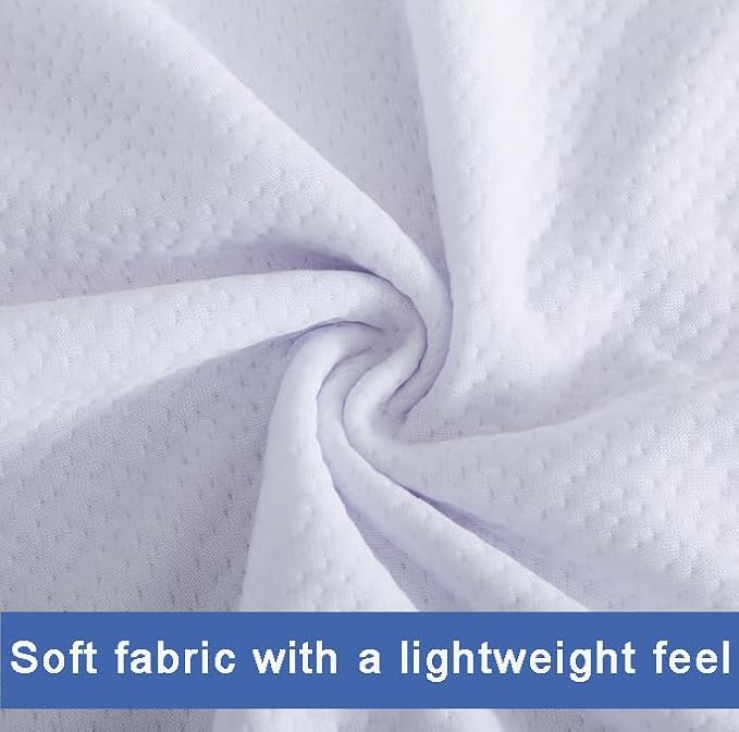 SHOUREN Mattress Topper Cover Only Queen, 2-3 Inch Zippered Mattress Topper Protector with Adjustable Straps, Ultra Soft Breathable Washable Encasement, Secure Fit, White