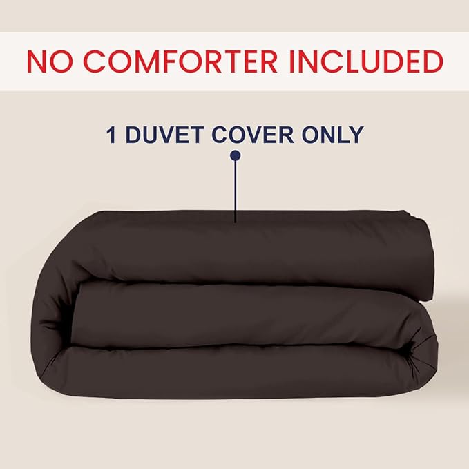Kotton Culture 1 Pc 120" x 98" Duvet Cover Oversized King 100% Egyptian Cotton - 600 Thread Count Comforter Cover, Zipper Closure & Corner Ties - Fits Large King Inserts - Chocolate