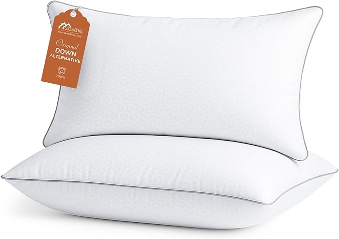 Sasttie Firm King Size Pillows Set of 2, Bed Pillows for Side, Back, and Stomach Sleepers - Oeko-Tex Certified Supportive Down Alternative Plump Filling - Hotel Quality and Machine Washable, 2 Pack