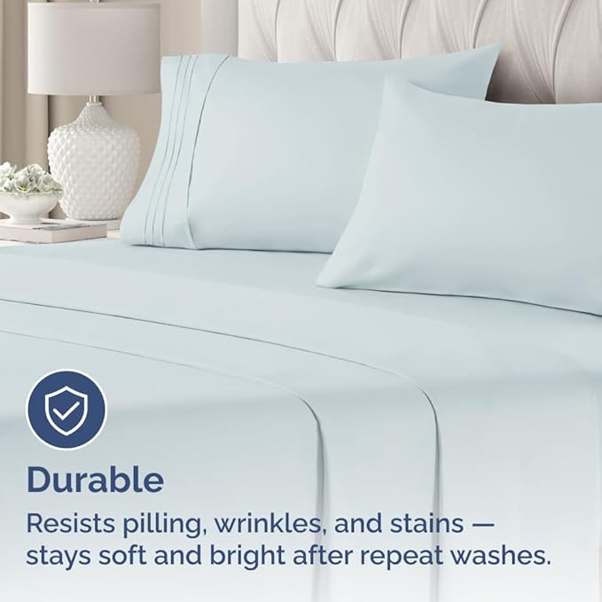 Standard Pillow Cases Set of 2 - Ultra-Soft Hotel Quality Pillowcase Covers - Comfy & Wrinkle Free - Stain and Fade Resistant - Machine Washable Pillow Protectors - 2 Piece Set - Standard Sky Blue