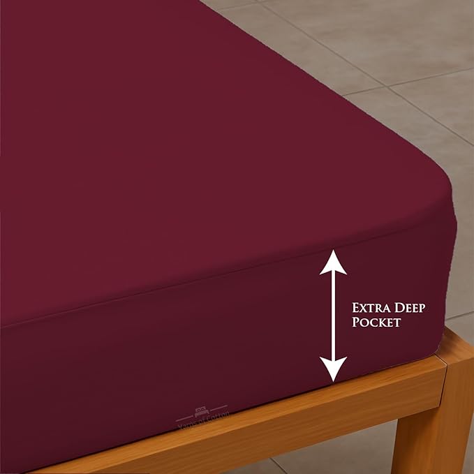 Cot Mattress Protector 30"x80" Waterproof, Terry Soft and Noiseless Mattress Protector Perfect for Daybed 30"x80" Mattress/Narrow Twin/Cot Size/Rv Bunk/Camping Cot (Burgundy)
