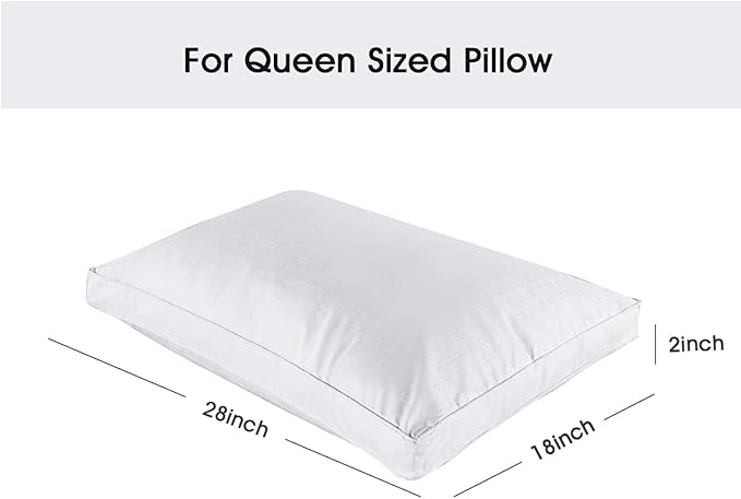 STONECREST Gusseted Pillow Protector - 1 PC, Zipper Premium Pillow Encasement Covers(400tc Dot Jacquard, Queen)