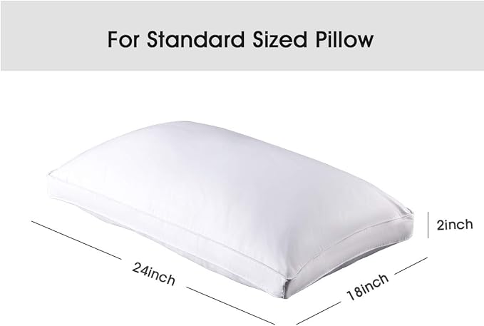 STONECREST Gusseted Pillow Protector - 1 PC, Zipper Premium Gusset Pillow Encasement Covers(300tc Sateen-Gusset, Standard)