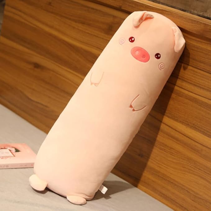 Long Plush Cute Body Pillows 33" Cuddle Stuffed Animal Shaped Bed Body Pillows Soft Cotton Plushies Doll Toy Gifts (Pink Pig, 33 Inch)